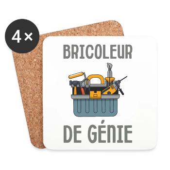 Bricoleur de génie fête des pères - Dessous de verre (lot de 4) - blanc - Devant