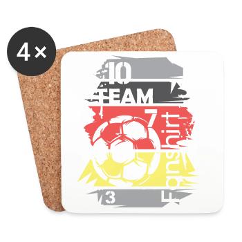Football Germany Fan Shirt Collage Ball Logo - Coasters (set of 4) - white - Front