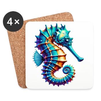 Seahorse - Coasters (set of 4) - white - Front
