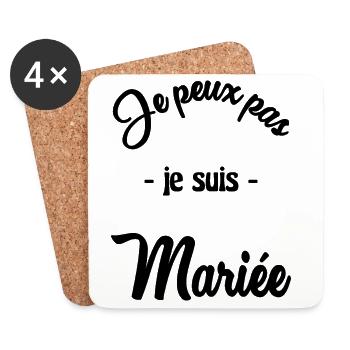 I CAN'T I'M MARRIED - Coasters (set of 4) - white - Front