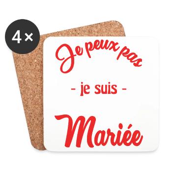 I CAN'T I'M MARRIED - Coasters (set of 4) - white - Front