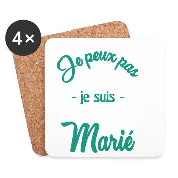 JE PEUX PAS. MARIE - Dessous de verre (lot de 4) - blanc - Devant