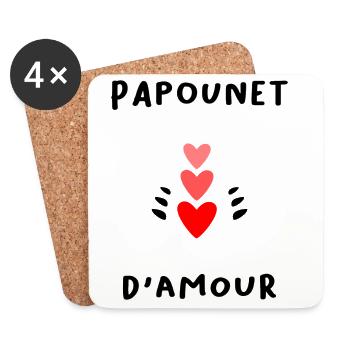 PAPOUNET. PAPA. FÊTE DES PÈRES. BONNE FÊTE PAPA - Dessous de verre (lot de 4) - blanc - Devant