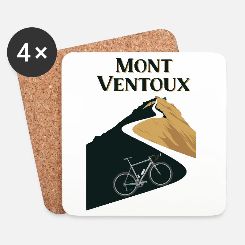 Mont Ventoux: Legendärer Radfahreranstieg - Untersetzer (4er-Set) - Weiß