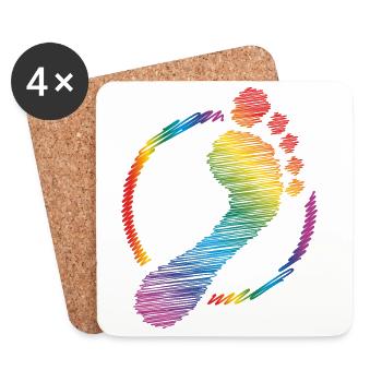rainbow footprint rainbow footprint - Coasters (set of 4) - white - Front