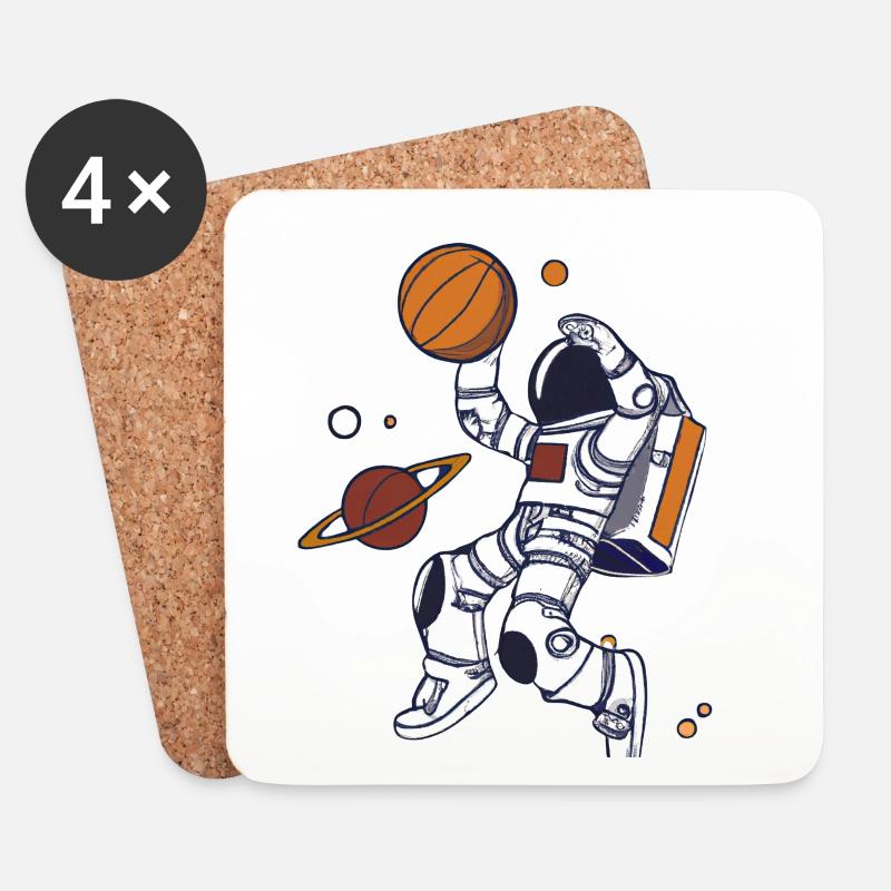 Astronaut Dunk Planet - Coasters (set of 4) - white