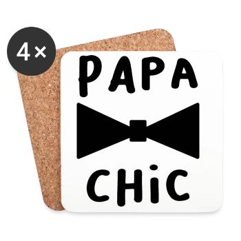 VATERTAG. FROHER VATERTAG. PAPA - Untersetzer (4er-Set) - Weiß - Vorne