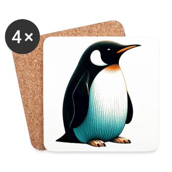 Pingouin - Dessous de verre (lot de 4) - blanc - Devant