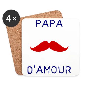 FROHER VATERTAG. PAPA. VATERTAG - Untersetzer (4er-Set) - Weiß - Vorne
