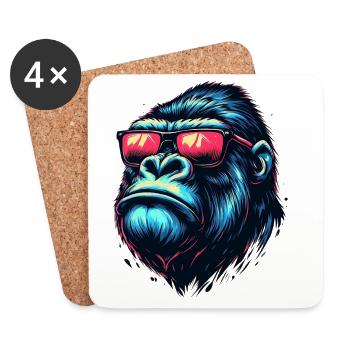 Gorilla - Untersetzer (4er-Set) - Weiß - Vorne