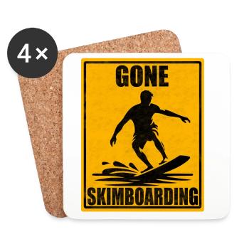 Gone Skimboarding Vintage Sign - Coasters (set of 4) - white - Front