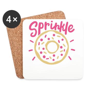 Donut Streusel - Untersetzer (4er-Set) - Weiß - Vorne