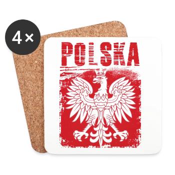 Pologne - Dessous de verre (lot de 4) - blanc - Devant