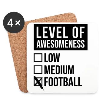 Football Football Football - Coasters (set of 4) - white - Front