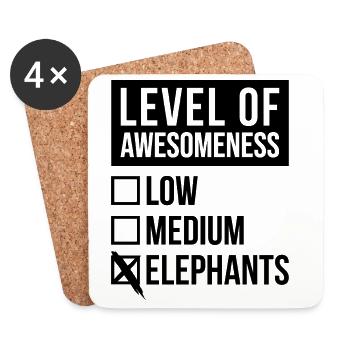 Éléphant Éléphant Éléphant - Dessous de verre (lot de 4) - blanc - Devant