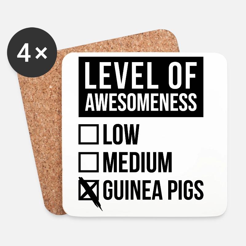 Meerschweinchen - Untersetzer (4er-Set) - Weiß
