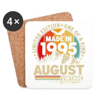 August 1995 Jahrgang Vintage Retro Geburtstag - Untersetzer (4er-Set) - Weiß - Vorne