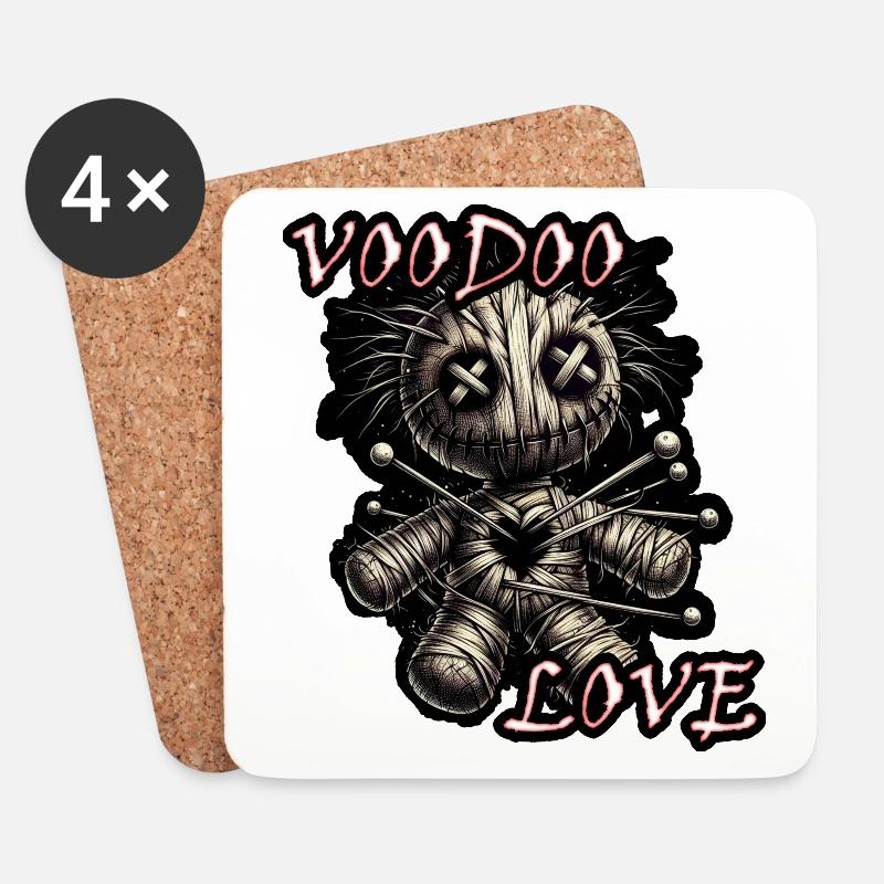 VOODOO LOVE Girl - Untersetzer (4er-Set) - Weiß