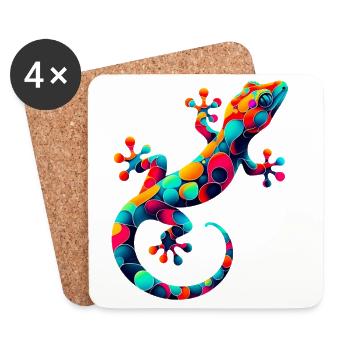 Gecko - Untersetzer (4er-Set) - Weiß - Vorne