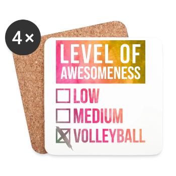 volley-ball - Dessous de verre (lot de 4) - blanc - Devant