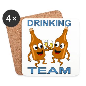 Humorvolles Trink-Teambild - Untersetzer (4er-Set) - Weiß - Vorne