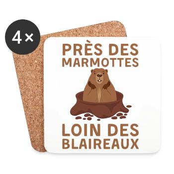 Nature Marmotte - Dessous de verre (lot de 4) - blanc - Devant