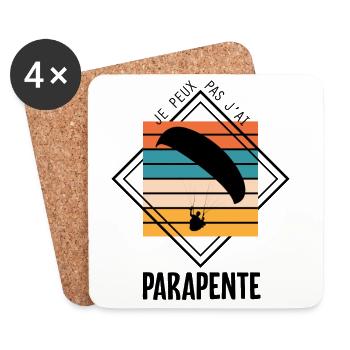 Je peux pas j'ai parapente - Dessous de verre (lot de 4) - blanc - Devant