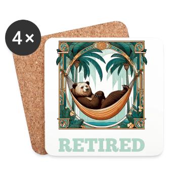 Legende Ruhestand Bär Rentner Rente Geschenk - Untersetzer (4er-Set) - Weiß - Vorne