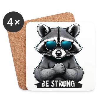 Little raccoon with sunglasses - Coasters (set of 4) - white - Front