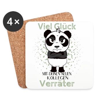 Good luck with the new colleagues Veräter Panda - Coasters (set of 4) - white - Front