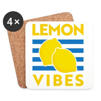 Lemon Vibes Lemon Tomato Girl Summer Italy - Coasters (set of 4) - white - Front