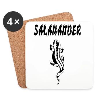 Salamandre noire - Dessous de verre (lot de 4) - blanc - Devant