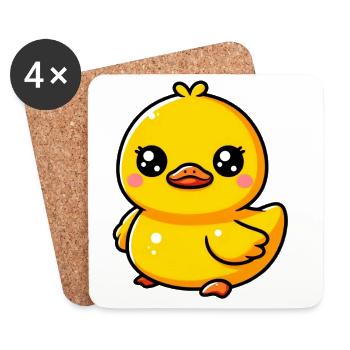 Duckling Duck Duck Duck - Coasters (set of 4) - white - Front