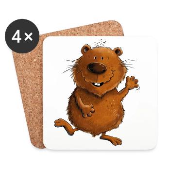 Drolliger Wombat Australien Wildtiere - Untersetzer (4er-Set) - Weiß - Vorne
