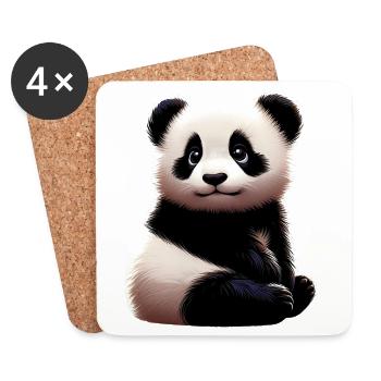 Panda - Untersetzer (4er-Set) - Weiß - Vorne