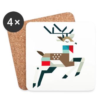 Majestic Stag – Unique and Stylish - Coasters (set of 4) - white - Front