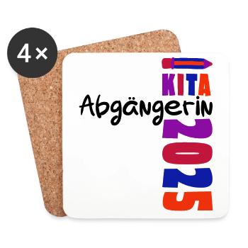 KiTa Abgängerin 2025 - Kindertagesstätte Abschluss - Untersetzer (4er-Set) - Weiß - Vorne