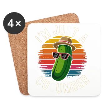 Cool Cucumber Vibes - Coasters (set of 4) - white - Front