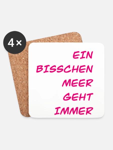 Meerliebe Spruch Schriftzug - Untersetzer (4er-Set) - Weiß