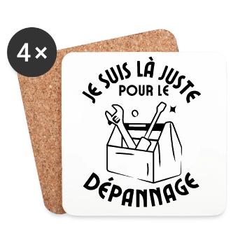 Je suis là juste pour le dépannage bricoleur - Dessous de verre (lot de 4) - blanc - Devant