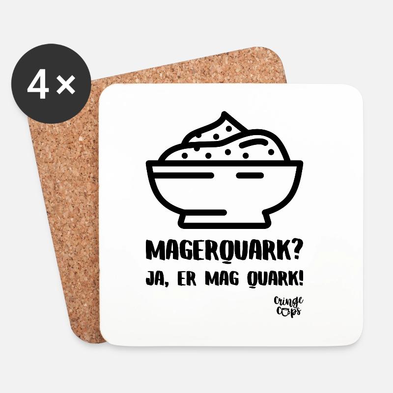 Magerquark? - Untersetzer (4er-Set) - Weiß