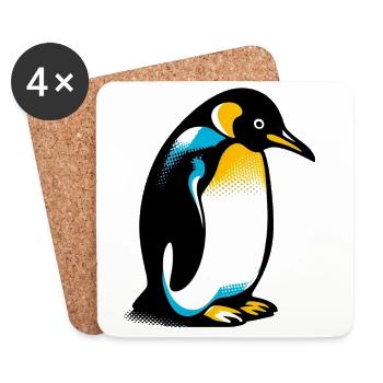 Pinguin - Untersetzer (4er-Set) - Weiß - Vorne