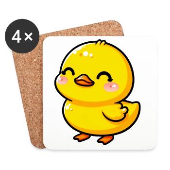 Ente Ente Ente Ente Ente - Untersetzer (4er-Set) - Weiß - Vorne