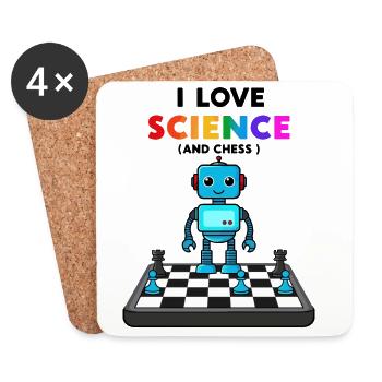 Science and Chess - Coasters (set of 4) - white - Front