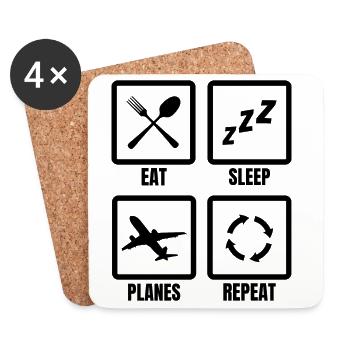 Airplane Enthusiast - Coasters (set of 4) - white - Front