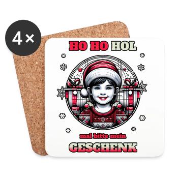 Giving gifts to children - Coasters (set of 4) - white - Front