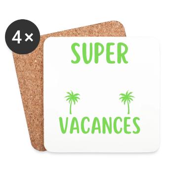 Super retraité en vacances pour toute l année - Dessous de verre (lot de 4) - blanc - Devant