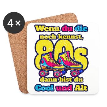 Rollschuhe - Untersetzer (4er-Set) - Weiß - Vorne