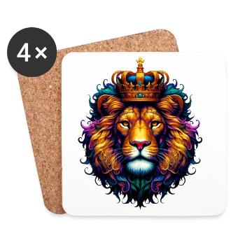Lion - Dessous de verre (lot de 4) - blanc - Devant