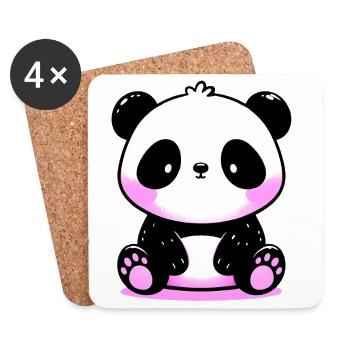Panda - Untersetzer (4er-Set) - Weiß - Vorne